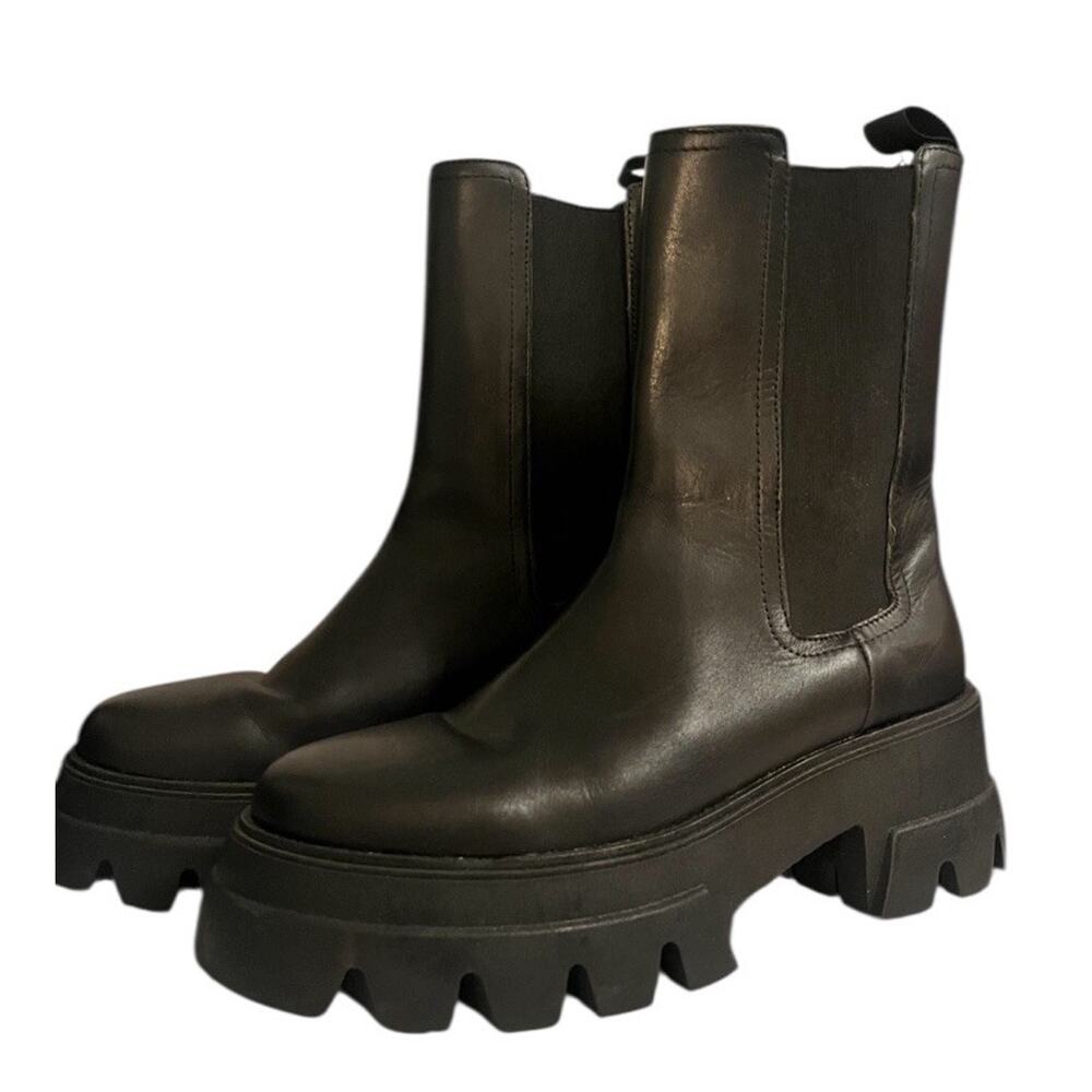 New THURSDAY Boot Co Reign Platform Chelsea Boots •Women 8.5• Leather Handmade - Picture 2 of 10